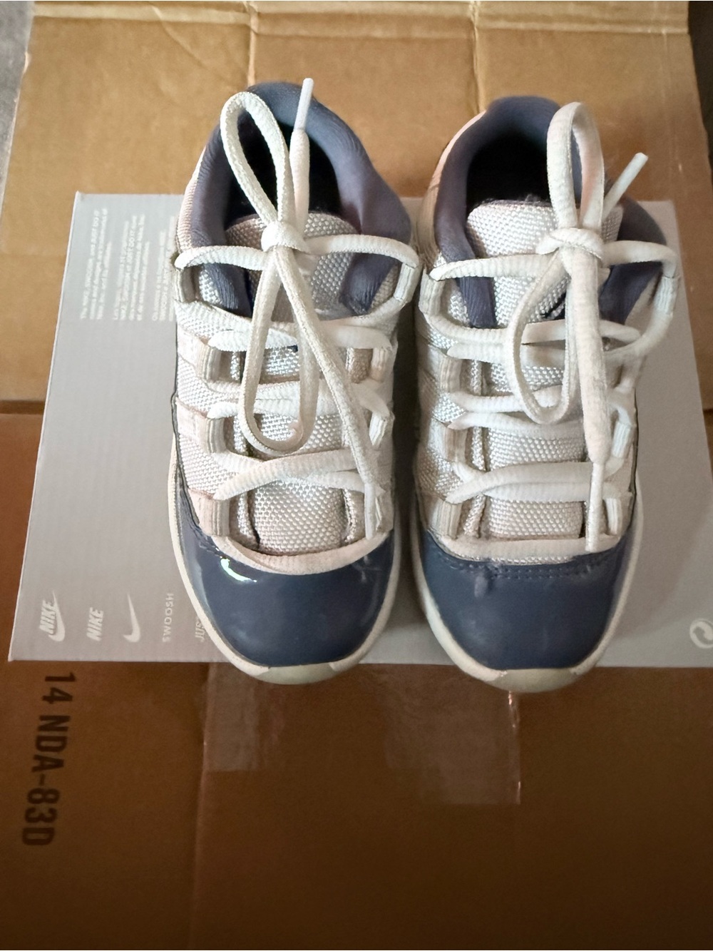 Jordan Kids Navy and White Low-Top Sneakers